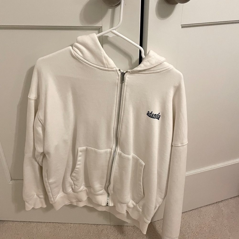 Adanola white zip up hoodie